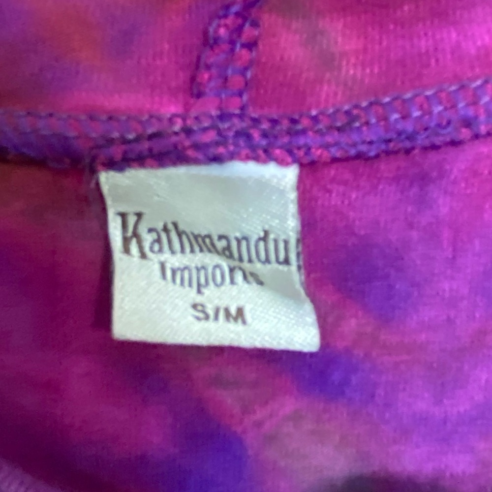 Kathmandu Tie-Dye Hooded Women's Top - Purple and Pink - Picture 7 of 8